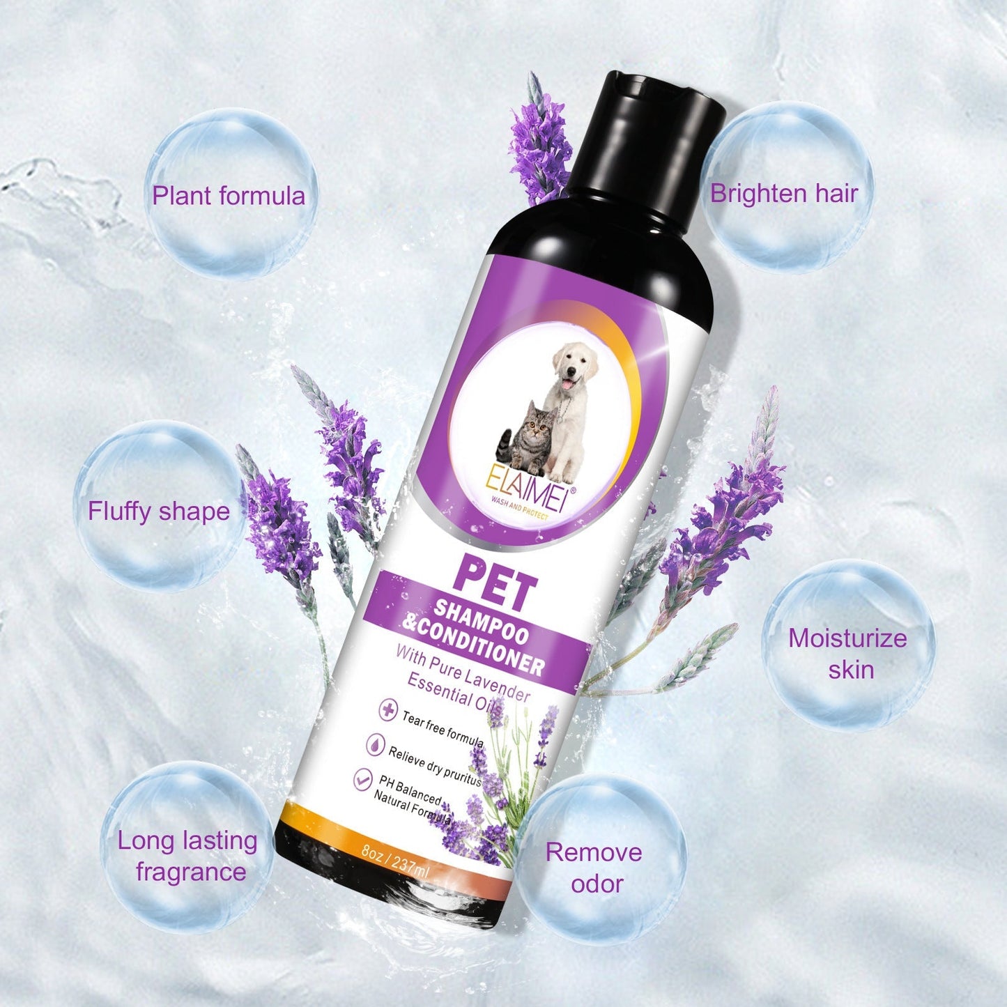 Pet Shampoo for Dogs and Cats Natural Grooming Cleans and Protects 200-500ml