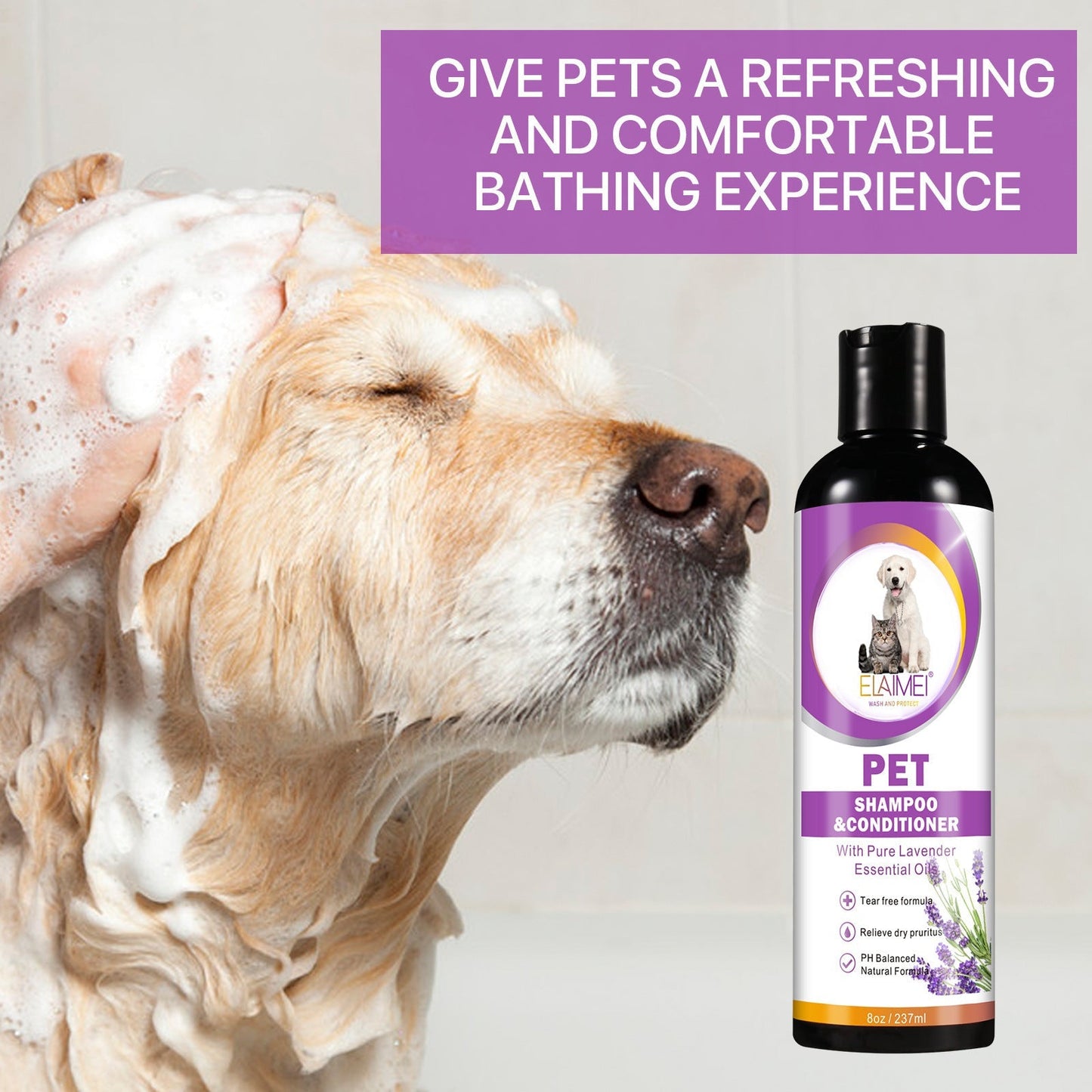 Pet Shampoo for Dogs and Cats Natural Grooming Cleans and Protects 200-500ml