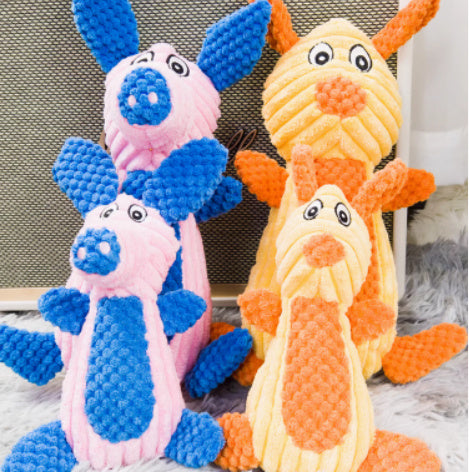 Pineapple Plush Pet Toy for Cats and Dogs with Squeaker and Fleece Fabric