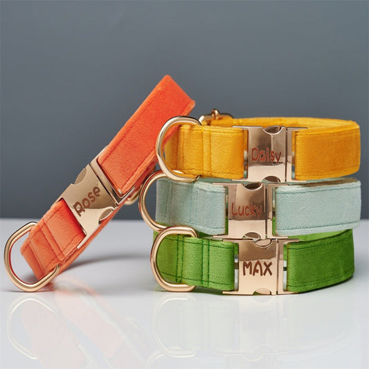 Rope Collar in Coral Orange and Light Water Green Adjustable Pet Collar